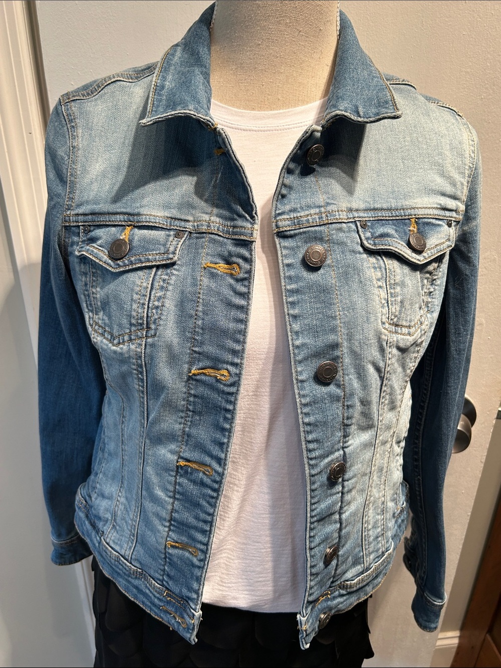 Mango Women’s Classic Light Blue Denim Jean Jacket